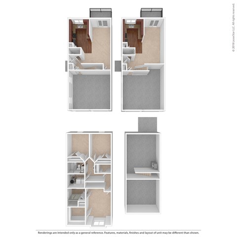 Floor plan for 3 beds, 2.5 baths, 1487 sqft